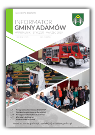 Ikona graficzna przedstawiająca pierwszą stronę Informatora Gminy Adamów Nr 1/2019(9)