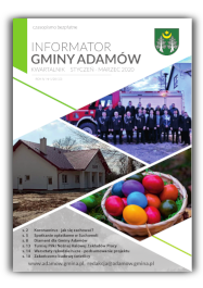 Ikona graficzna przedstawiająca pierwszą stronę Informatora Gminy Adamów Nr 1/2020(13)