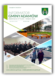 Ikona graficzna przedstawiająca pierwszą stronę Informatora Gminy Adamów Nr 1/2024(29)