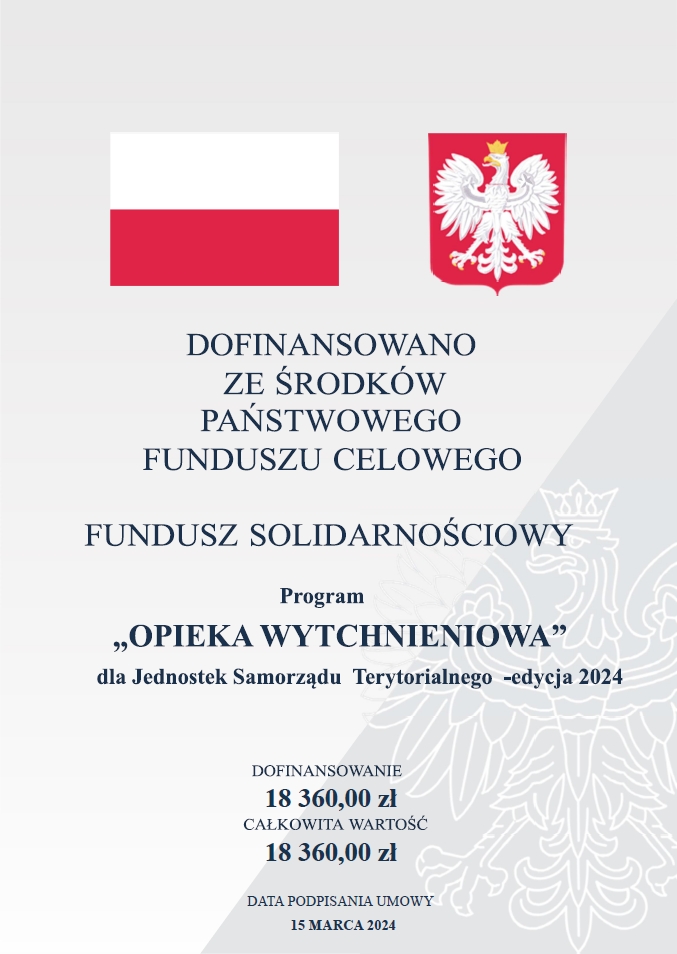 Plakat programu „Opieka wytchnieniowa” dla Jednostek Samorządu Terytorialnego – edycja 2024 r.